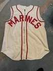 True Vintage 1950s WW2 Era USMC Marines Wool Baseball Jersey Size 44 Military