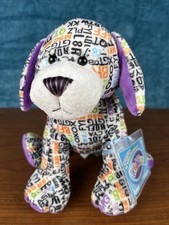 NEW Ganz Webkinz Texting Puppy Dog HM697 Plush Purple Paws NWT - Sealed Code