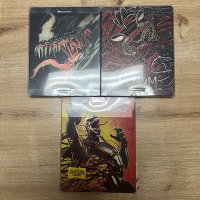 Venom 1 + 2 + 3 4K Steelbooks - w/PROTECTIVE SLEEVES- shipping No Digital