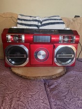 Studebaker SB2145 80s Retro Street Bluetooth Boombox, CD Player, FM Stereo AC/DC