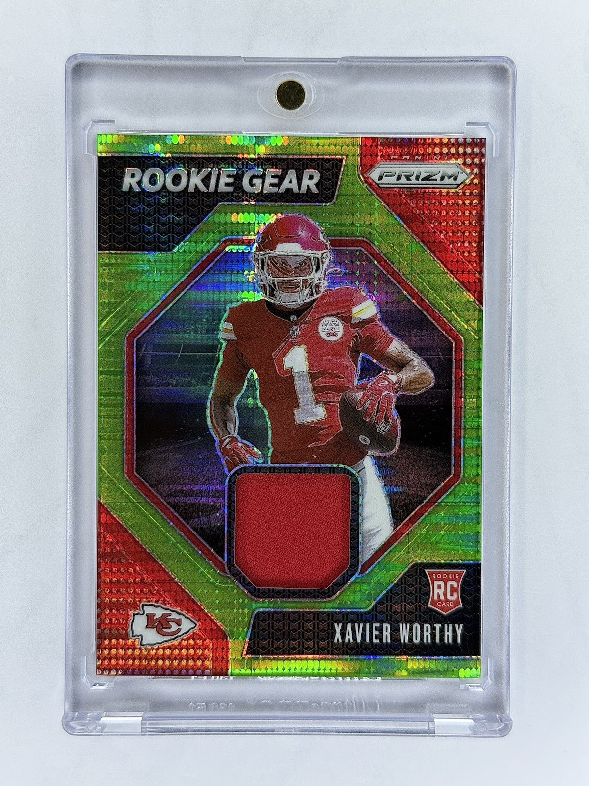 Xavier Worthy 2024 Prizm Rookie Gear Neon Green Pulsar Prizm RC Patch #RG-XWY