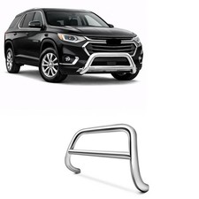 Black Horse A Bar Push Bar No Skid Plate Stainless Fit 2018-2023 Chevy Traverse