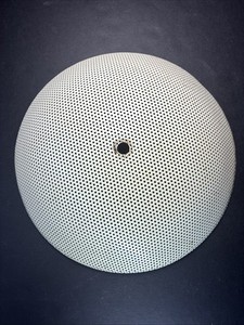 Vintage Lightolier MCM Hanging Desk Ceiling Lamp 8.5" Metal Perforated Diffuser