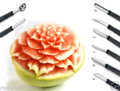 Classic Garnishing Tools Chef Carving Tools Set Melon Baller with Bag Total 8PCS