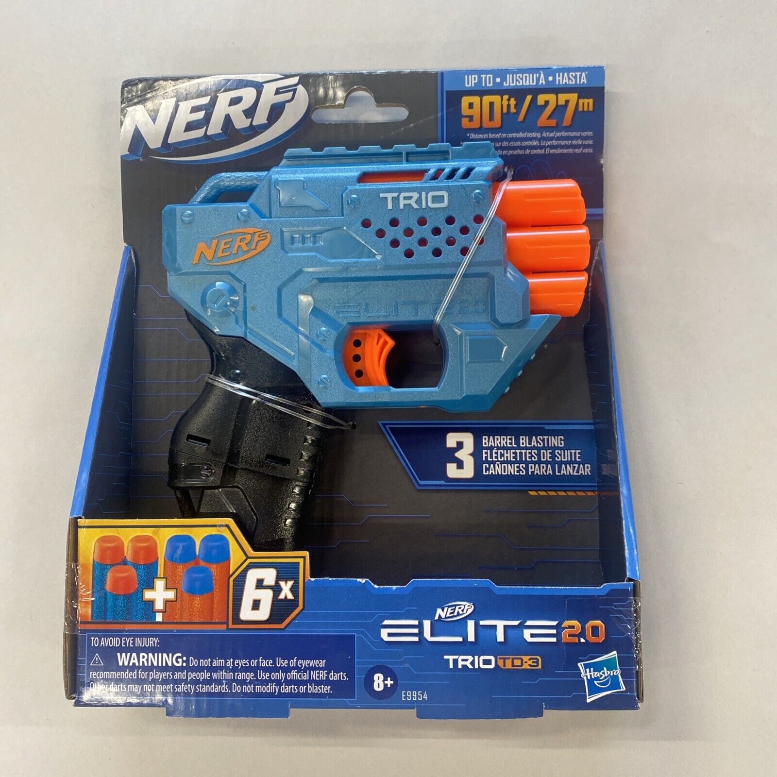  NERF Elite 2.0 Trio SD-3 Blaster - Includes 6 Official Darts -  3-Barrel Blasting - Tactical Rail for Customizing Capability : Toys & Games