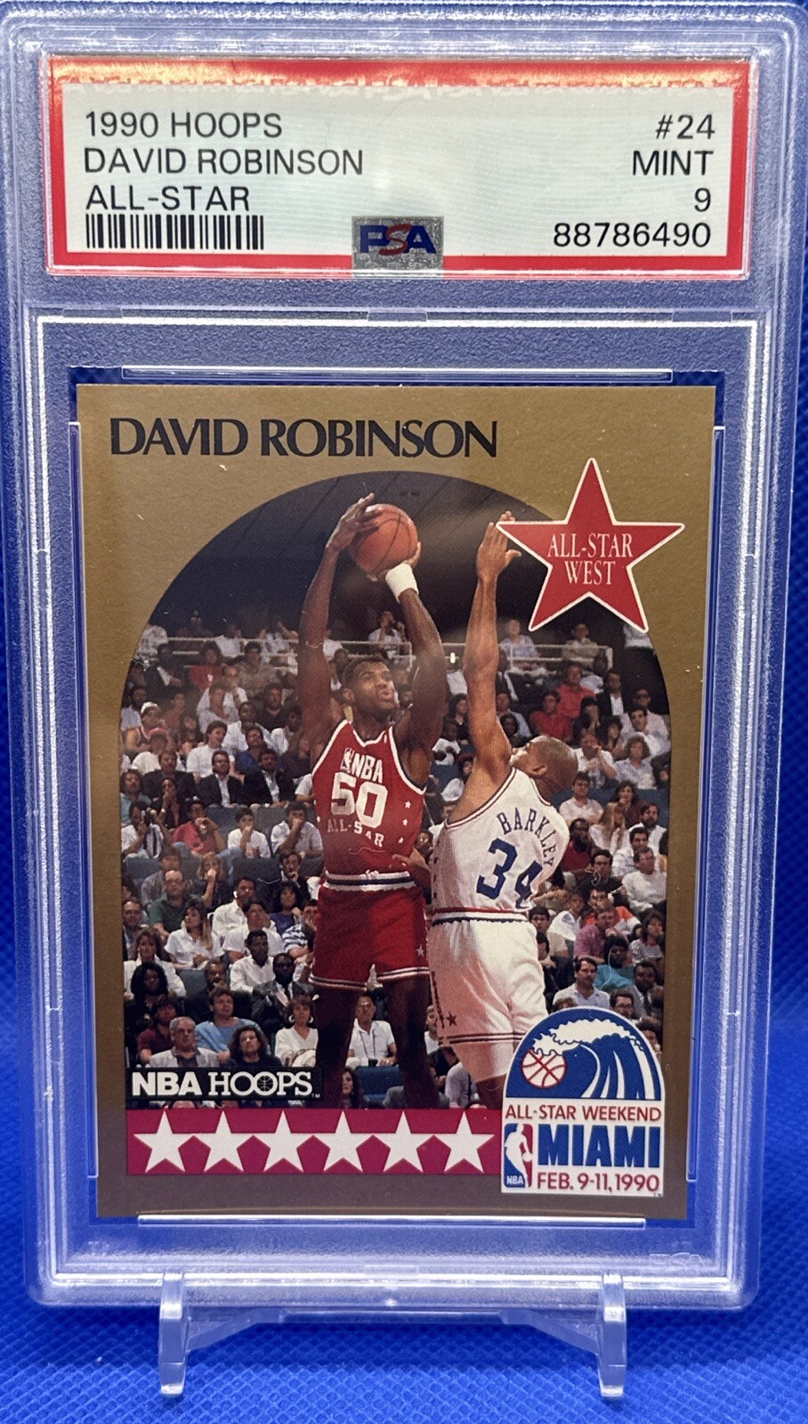 1990 NBA Hoops PSA 9 David Robinson West All~Star Card #24
