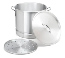 Bene Casa Aluminum Stock Pot with Steamer Rack and Lid