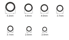 Matt Black Metal Rig O Rings Carp Fishing Terminal End Tackle 2mm - 5.3mm