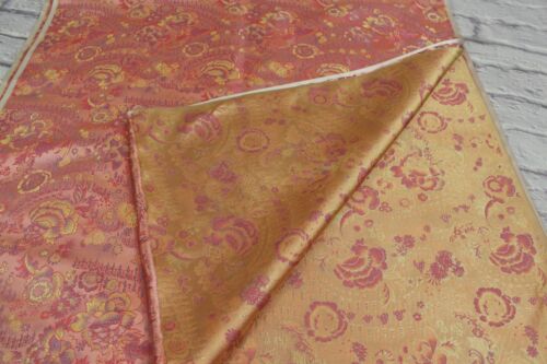 1960s/6.5 yard/Luxury vintage silk jacquard fabric/Pink brocade,floral cloth - Picture 9 of 10