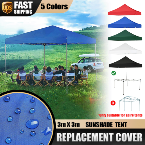 3x3m Waterproof  Outdoor Sunshade Tent Patio Gazebo Cover Canopy Top Replacement - Afbeelding 1 van 23