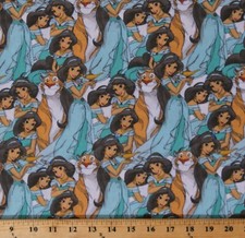 Cotton Aladdin Princess Jasmine Rajah Disney Kids Fabric Print BTY D475.50