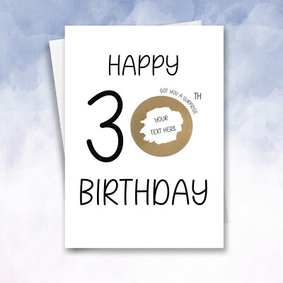 Personalised scratch off birthday card 30th milestone gift iou gig theatre card