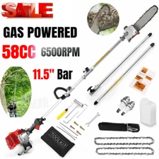 58CC 2 Cycle Gas Powered Pole Saw Split Shaft Chainsaw Pruner Trimmer Extendable