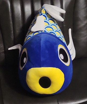  Takashoji Dark Blue and Yellow Large Koi Fish Plush 18'' Rare   New with tag