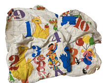 Vtg Sesame Street Twin Sheet Flannel Bedding set