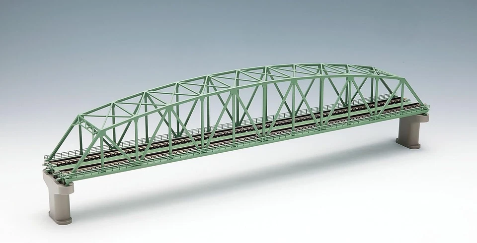 Double Track Curved‐Chord Large Truss Iron Bridge RED or GreenTOMIX 3221 N Scale - Image 3 of 3