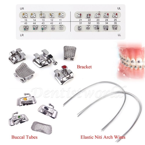 AZDENT Dental Orthodontic Bracket Braces/Niti Arch Wires/Buccal Tubes 022/018 - 第 3/87 張圖片