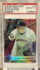 ROGER CLEMENS 1994 Bowman’s Best Red Refractor PSA 10 GEM MT #37 **POP 10**