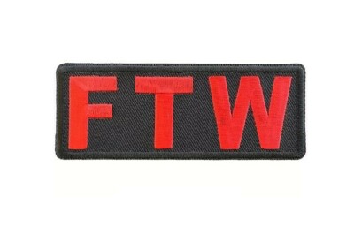 RED FTW 4'' x 1.5'' Iron on patch (5784) Feel the Wind (K1)