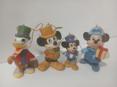 Rare Disney Mickey Mouse Tiny Tim Scrooge Christmas Carol Ornament