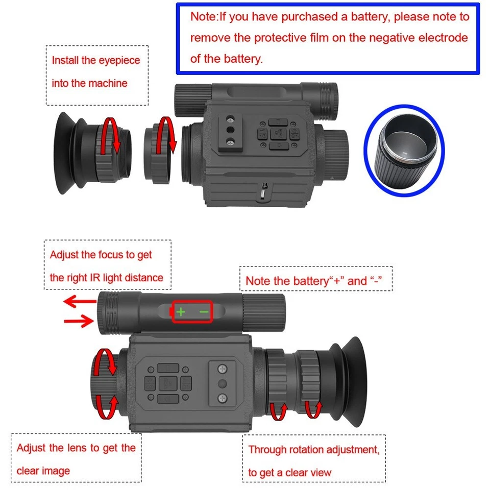 NK006 Infrared Night Vision Monocular 940nm Scope Hunting Sight Video Record - Image 3 of 4