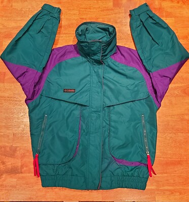 Vtg 90s Columbia Powder Keg Ski Snow Jacket Womens Small Green