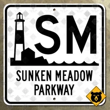 New York Sunken Meadow Parkway state route marker highway sign Long Island 12x12