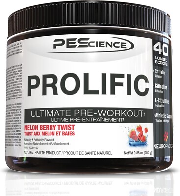 PEScience Prolific, Melon Berry Twist 280g / 30 serv 01/25 + Samples