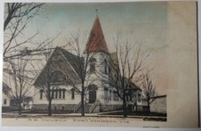 1909 M.E. Church Fort Atkinson WI Wisconsin Eighmy Bros Hand Colored PC