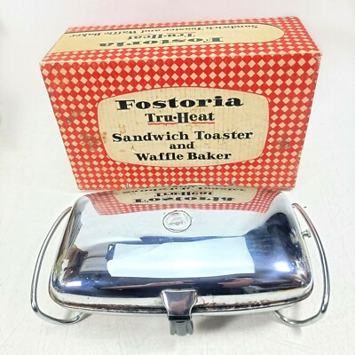 Vintage Electric Fostoria Tru-Heat Sandwich Toaster Waffle Baker #363 