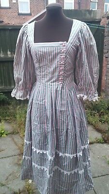 Vtg Sportalm Trachten Oktoberfest Pink Green Striped Dirndl Dress 8 Superb Ebay