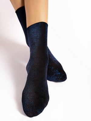 FiORE Bestie Stiefeletten Lurex Glitzer gemustert 40 DEN