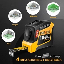 PREXISO 2-in-1 16Ft Digital Tape Measure Measuring Tape Ruler Tool Metric&Inches