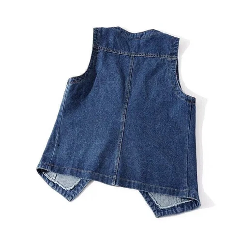 UK Classic Women Denim Waistcoat Gilet Vest Jeans Sleeveless Jacket Tops Casual - Picture 12 of 26