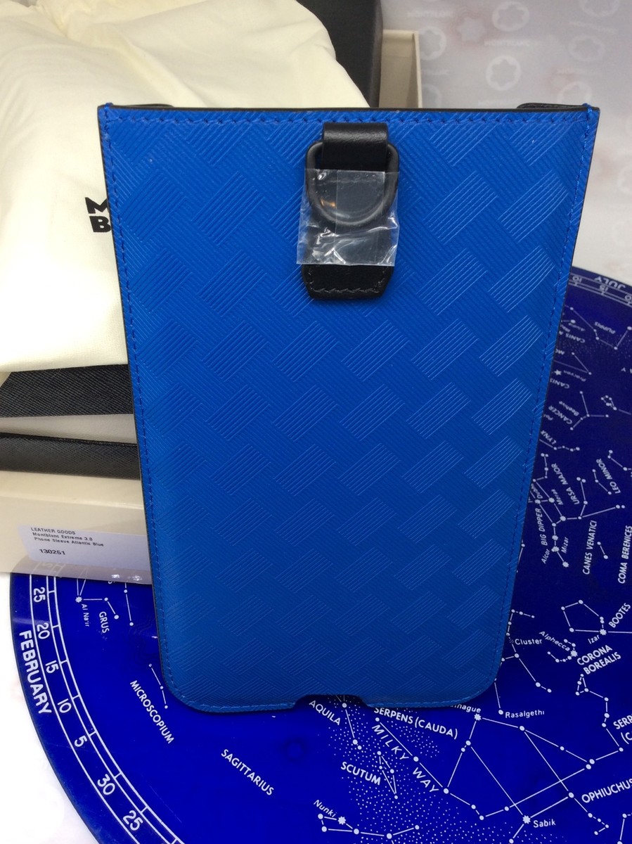$480 MSRP - Montblanc Phone Pouch 130261 Atlantic Blue Extreme 3.0