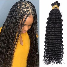 Deep Wave Micro Braiding Hair Peruvian Braids Human Hair Bulk No Weft 100g/Pcs