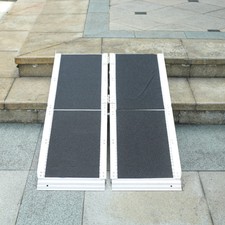 Portable 4FT Folding Wheelchair Ramp Aluminum Disabled Scooter Chair Access Ramp