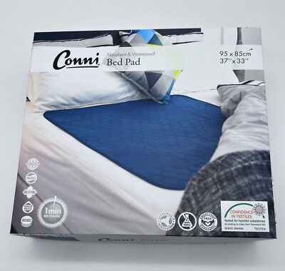 Conni Reusable Bed Pad Absorbent Waterproof Washable Protector Blue 95 x 85 cm