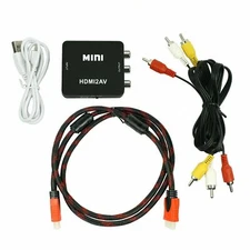 Mini HDMI to Composite CVBS RCA AV Video Converter Adapter 1080p with Cables