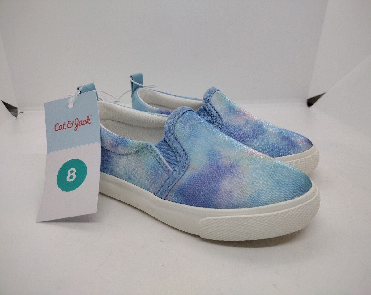 Blue Tie Dye Size Canvas Slip on Shoes New With Tags Cat Jack - Main Image