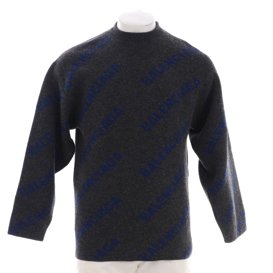 Balenciaga All Over Logo Sweater Wool Blend