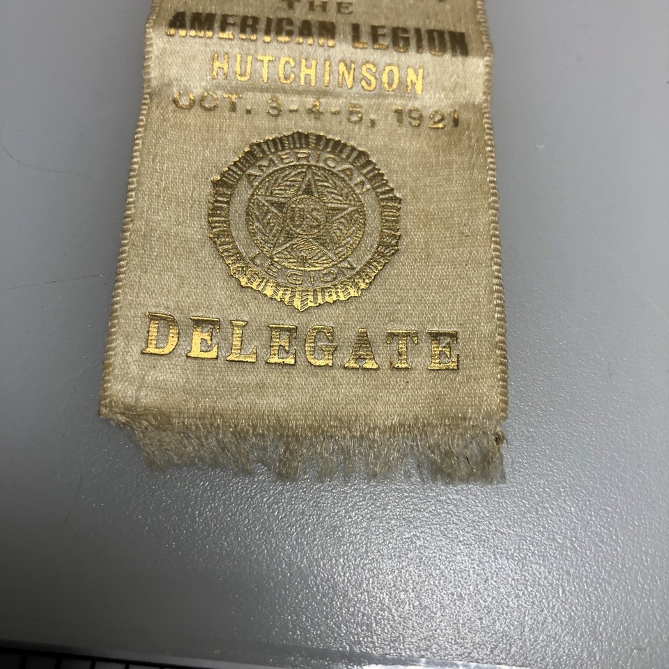 1921 Hutchinson Kansas American Legion 3rd Convention Ribbon Vintage Pin Pinback eBay