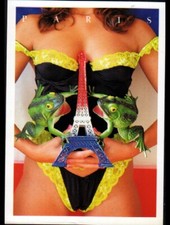 PARIS / PIN-UP en sous-vetements , GRENOUILLE & TOUR EIFFEL par Chris NIKOLSON