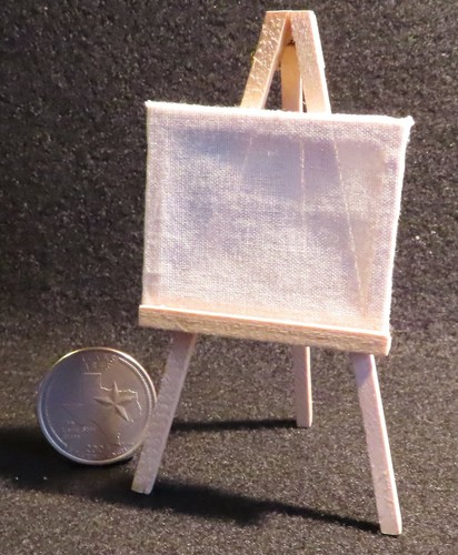 Cavalletto e tela dipinto paesaggio ritratto incompiuto 1:12 miniatura MA8889 - Foto 1 di 6