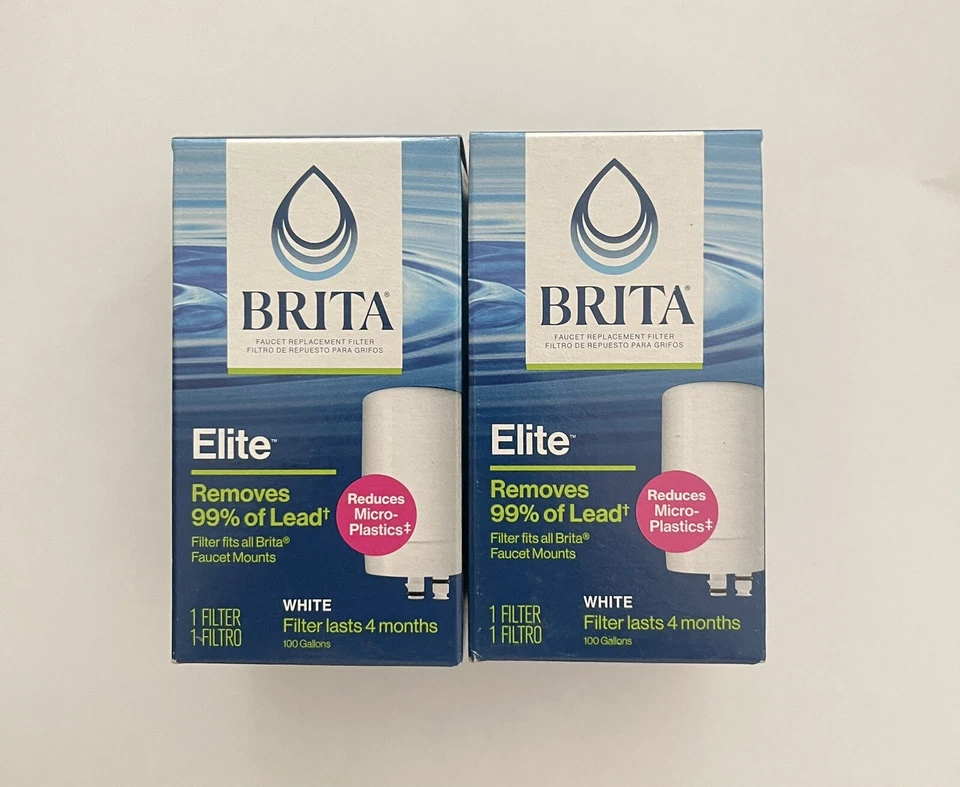 NEW Brita Faucet Elite White Filter Replacement 2 Pack Remove 99% Lead - Image 2 of 3