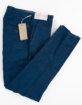 INCOTEX Blue Casual Denim Dress Pants Cotton Carrot Fit Lightweight 30 (EU 46)