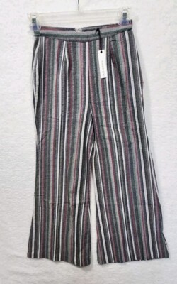 Olivaceous Pants Wide Multicolored Straight Back Zip Waist  Women s Medium  NWT