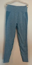 Gymshark Flex High Waisted Seamless Leggings Marled Blue Big Logo Size Small