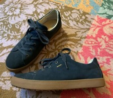 GEOX RESPIRA NAVY BLUE SUEDE LACE UP SNEAKERS SHOES TRAINERS ITALY US 7 EU 37