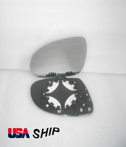 FLAT Driver Side Mirror Glass Heated W/Holder FOR VW Golf GTI Jetta MK5 06-10
